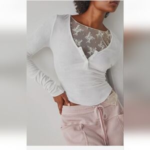 Free People Keep It Basic Layering Top - White Colour